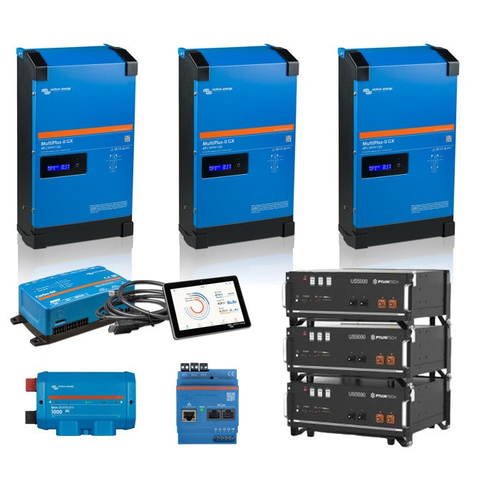 Victron 3x Multiplus II 3000 3-fase ESS thuisbatterij